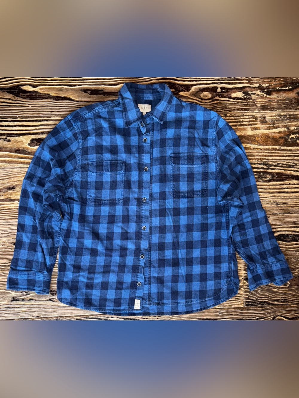 Jachs Blue and Black Plaid Button-Down Shirt - Men's